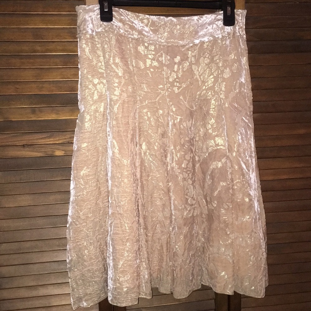 Cynthia Steffe Blush Crushed Velvet Flounce Romantic Skirt Size S 4 6